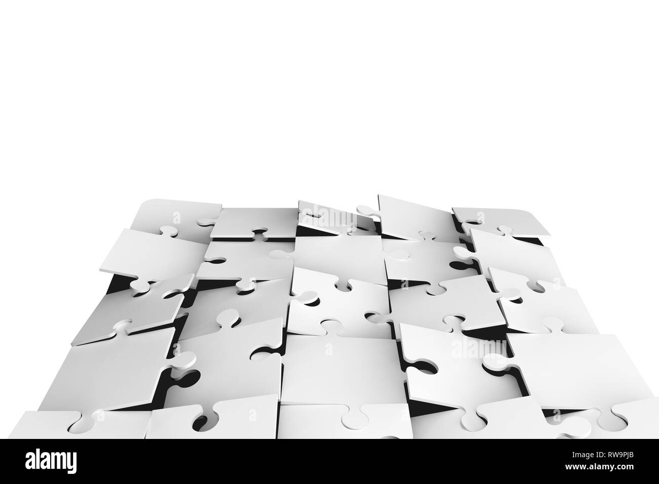 3d illustration and rendering of jigsaw puzzle pieces, isolated on ...