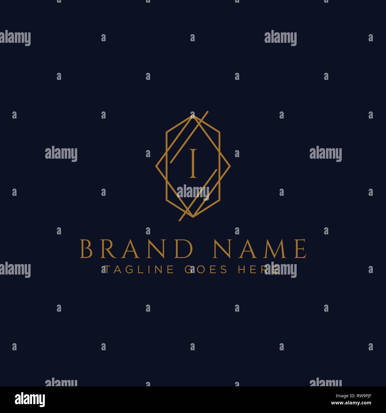Luxury vector logotype. Premium letter i logo with golden design ...