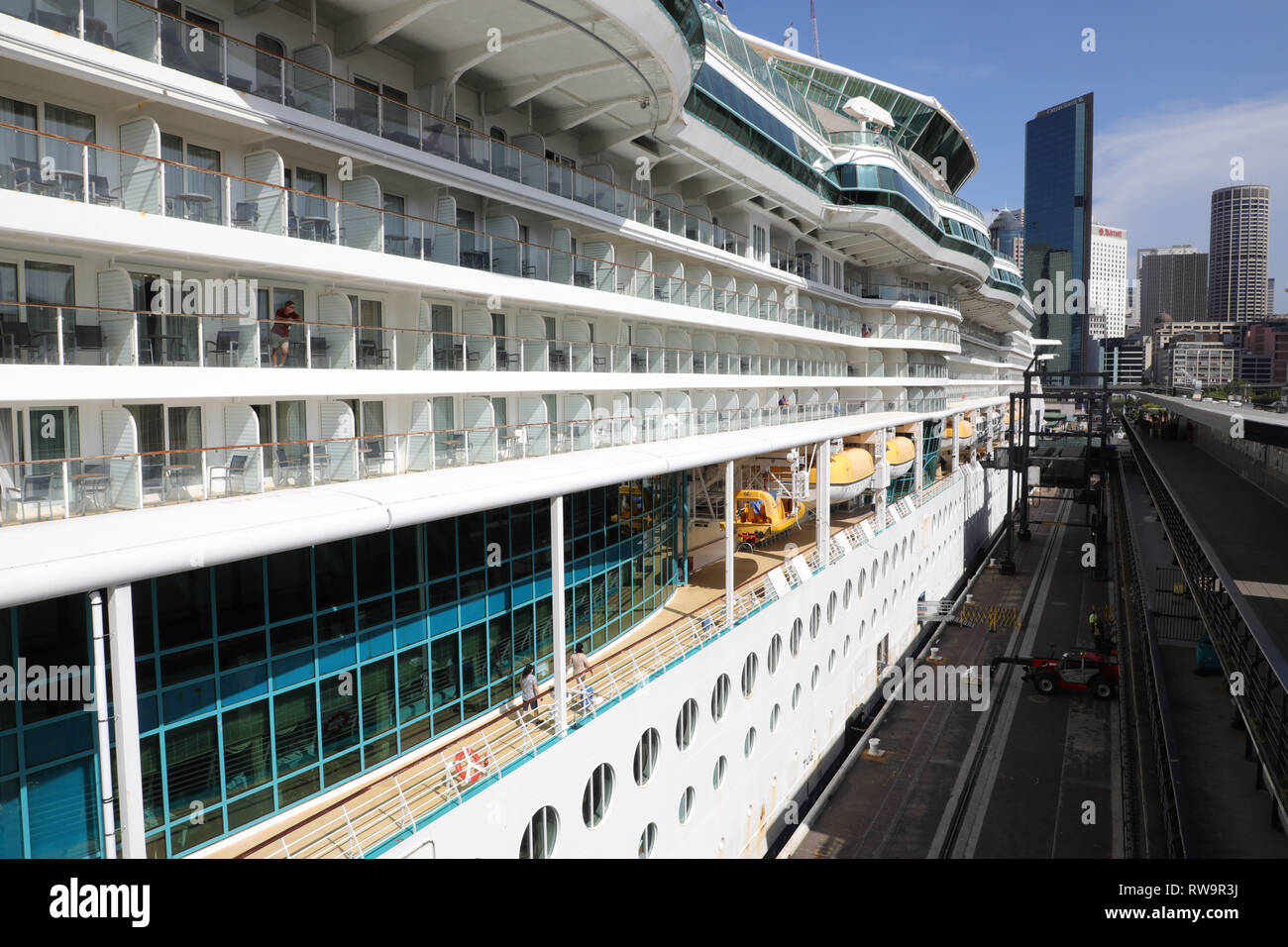 Radiance of the Seas cruise ship moored at the Overseas Passenger Terminal, Circular Quay, The