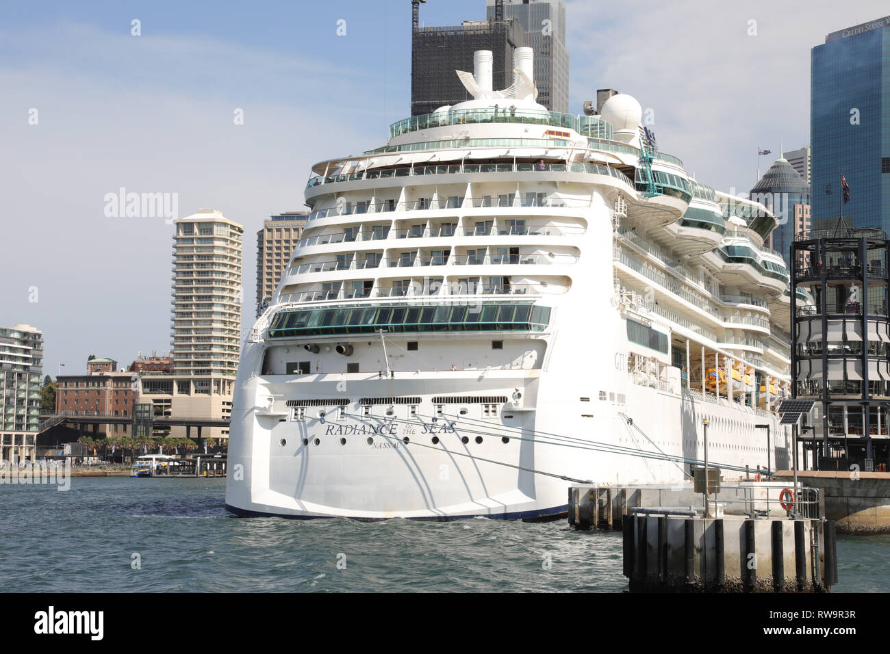 Radiance of the Seas cruise ship moored at the Overseas Passenger Terminal, Circular Quay, The
