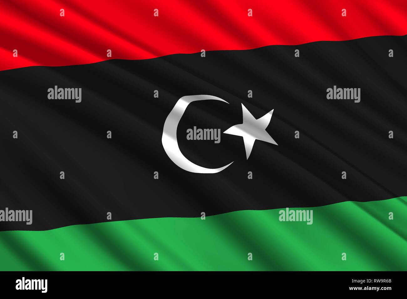 waving flag of Libya. Vector illustration Stock Vector Image & Art - Alamy