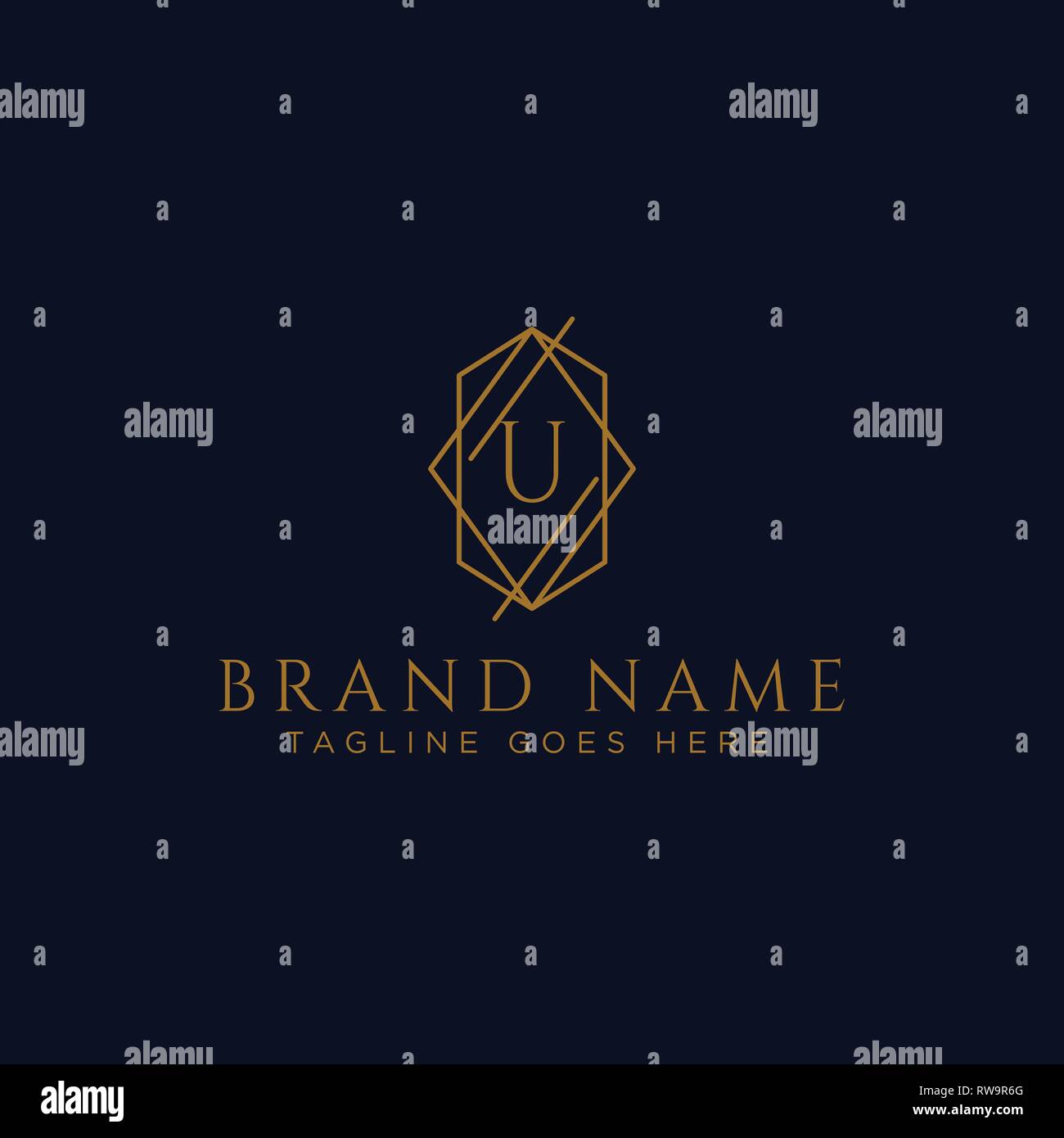 Luxury vector logotype. Premium letter u logo with golden design ...
