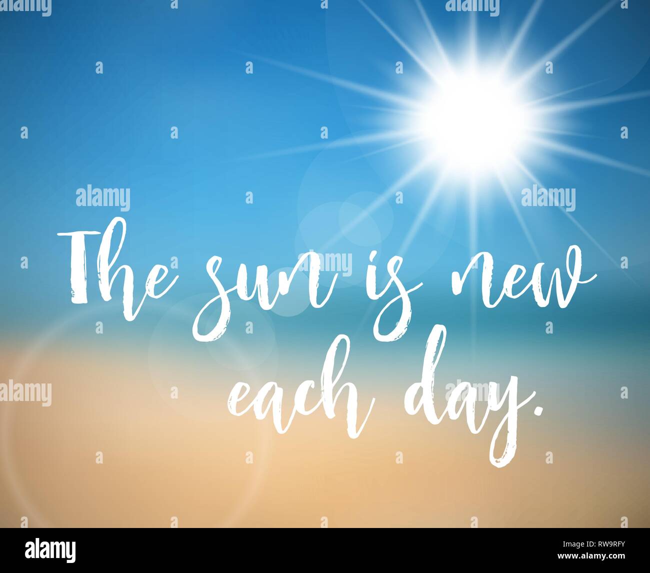 Summer poster with quote - the sun is new each day Stock Vector Image ...