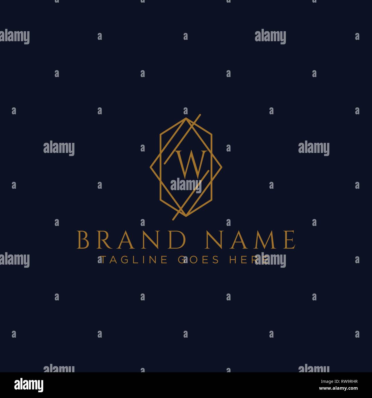 Luxury vector logotype. Premium letter w logo with golden design ...