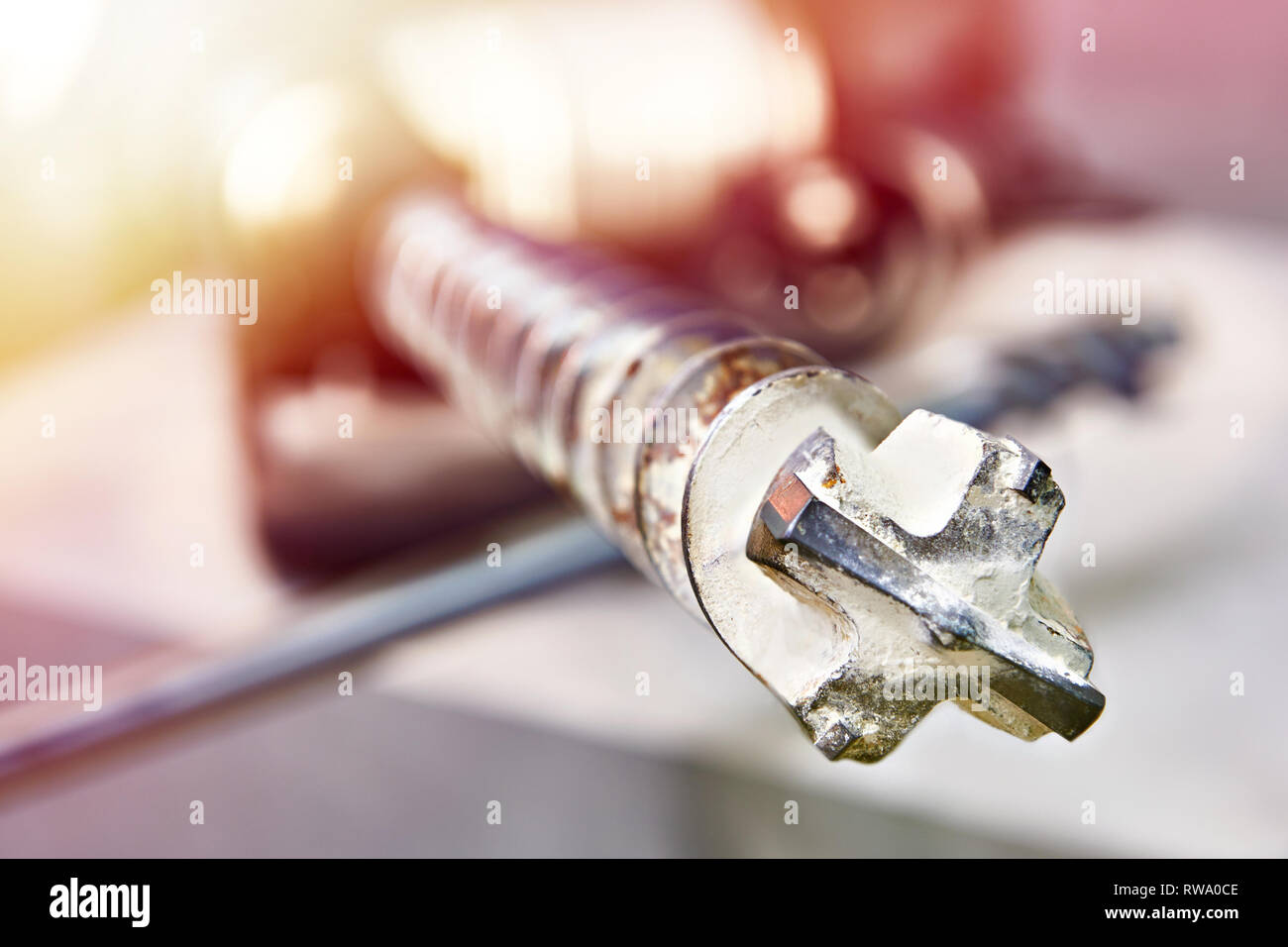 Large drill bit for drilling of concrete Stock Photo Alamy