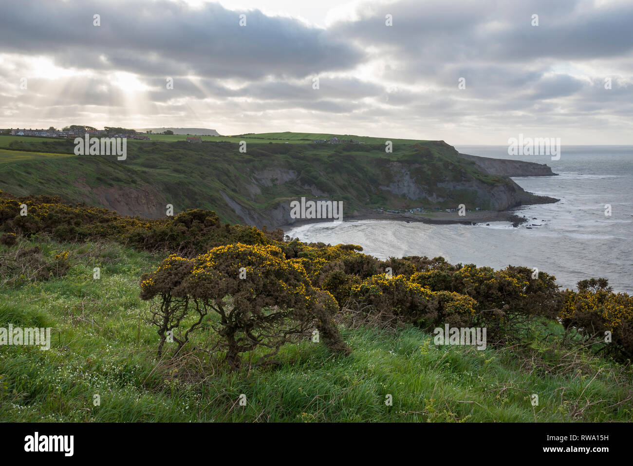 Coastline at Port Mulgrave on the Cleveland Way, North Yorkshire, England. Stock Photo