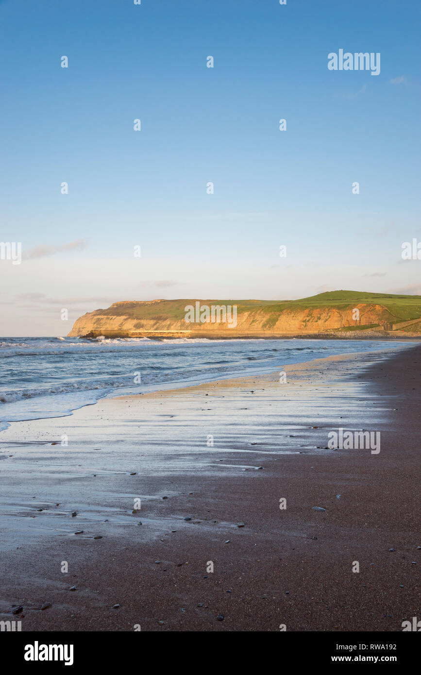 Beautiful beach at Cattersty sands, Skinningrove, North Yorkshire, England. Stock Photo