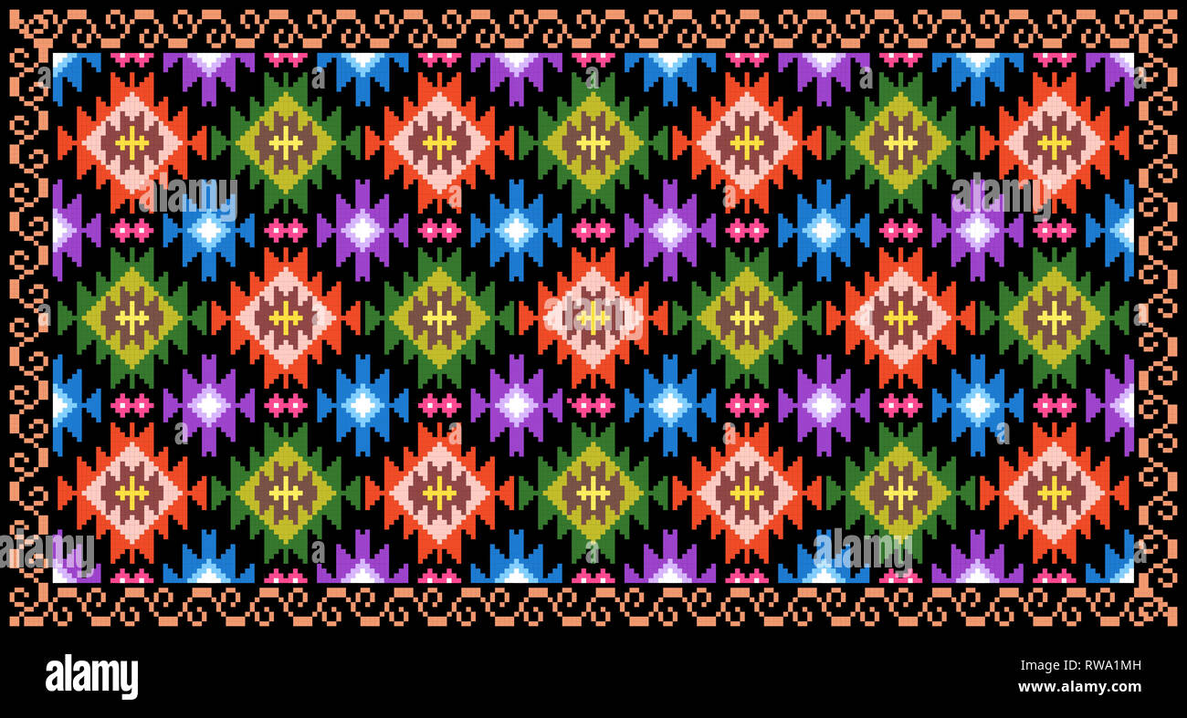 Traditional Motif Rug Design romania traditional folk ethnic motifs rug design Stock Photo - Alamy