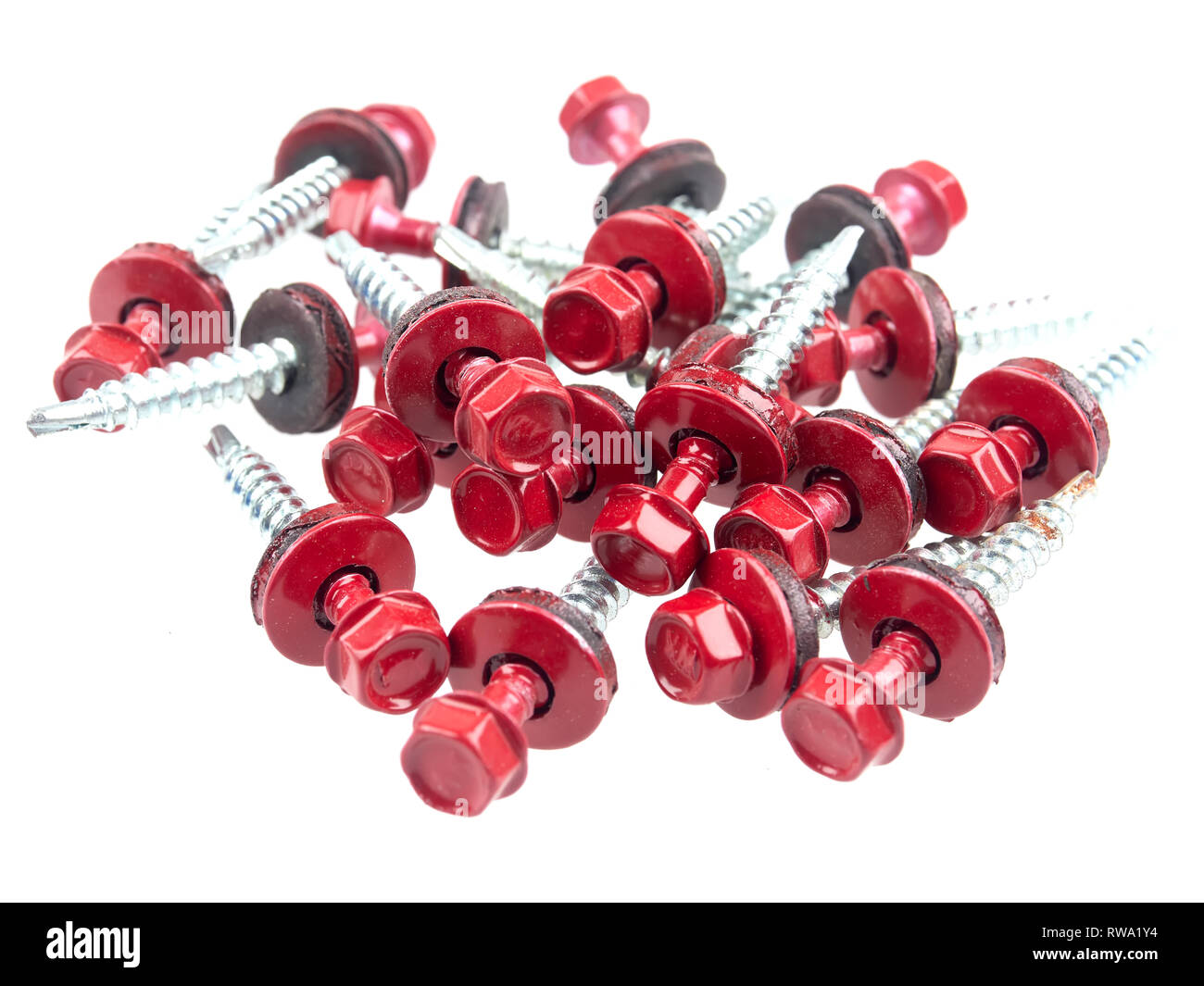 Galvanized self drilling screws with hex/flange head and EPDM washers