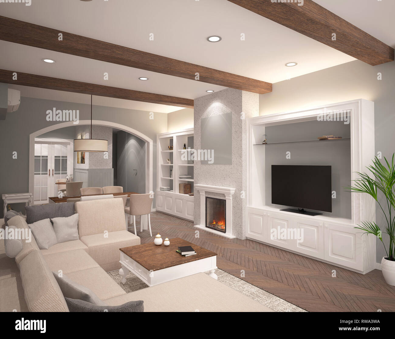 3d render on the living room Stock Photo Alamy