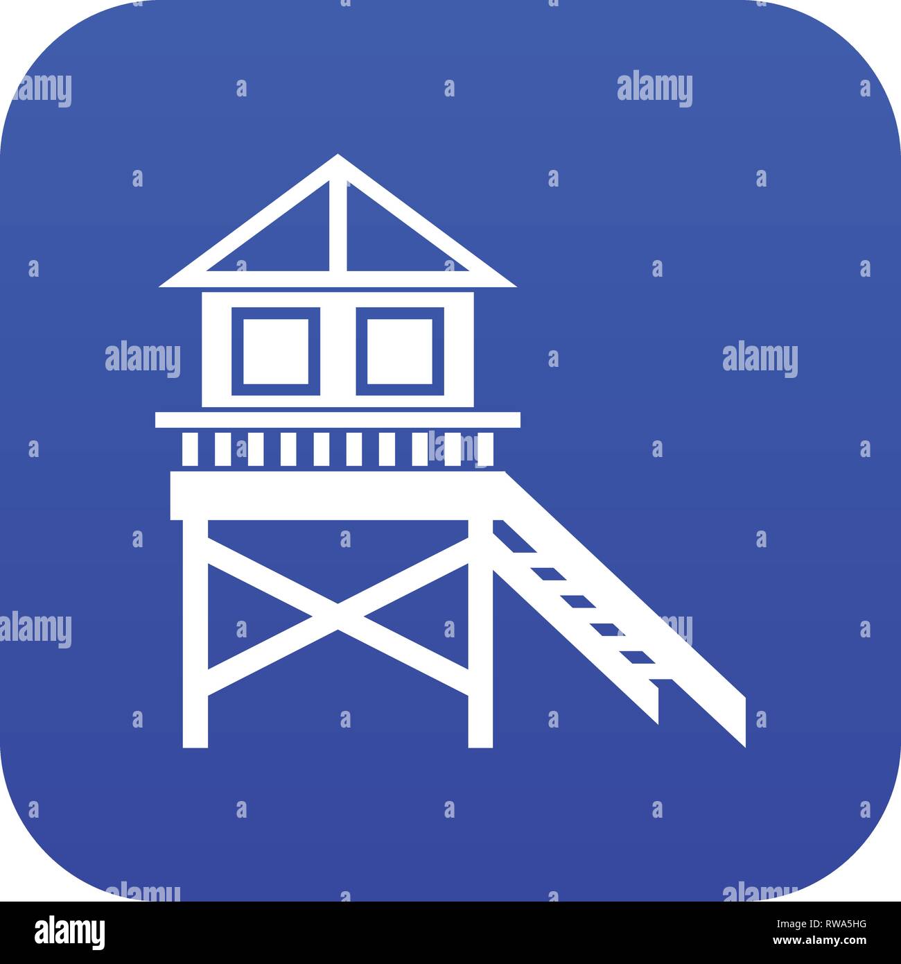 Wooden stilt house icon digital blue Stock Vector Image & Art - Alamy