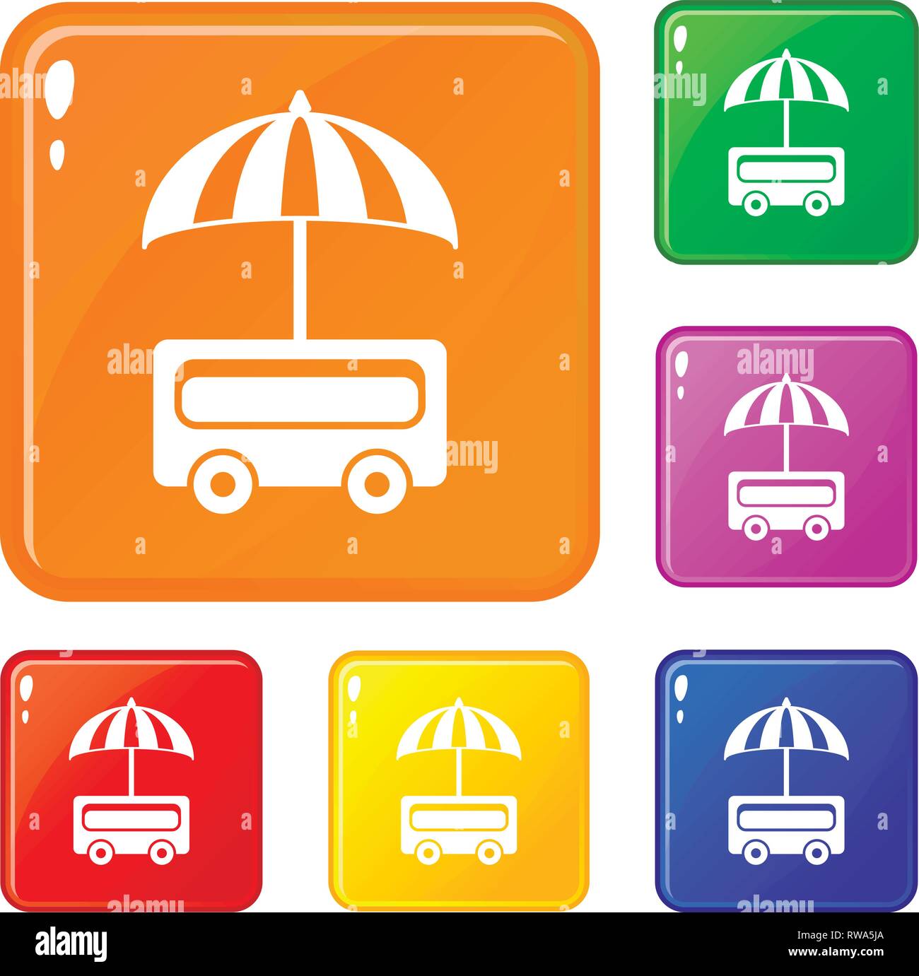 Outdoor stall icons set vector color Stock Vector Image & Art - Alamy
