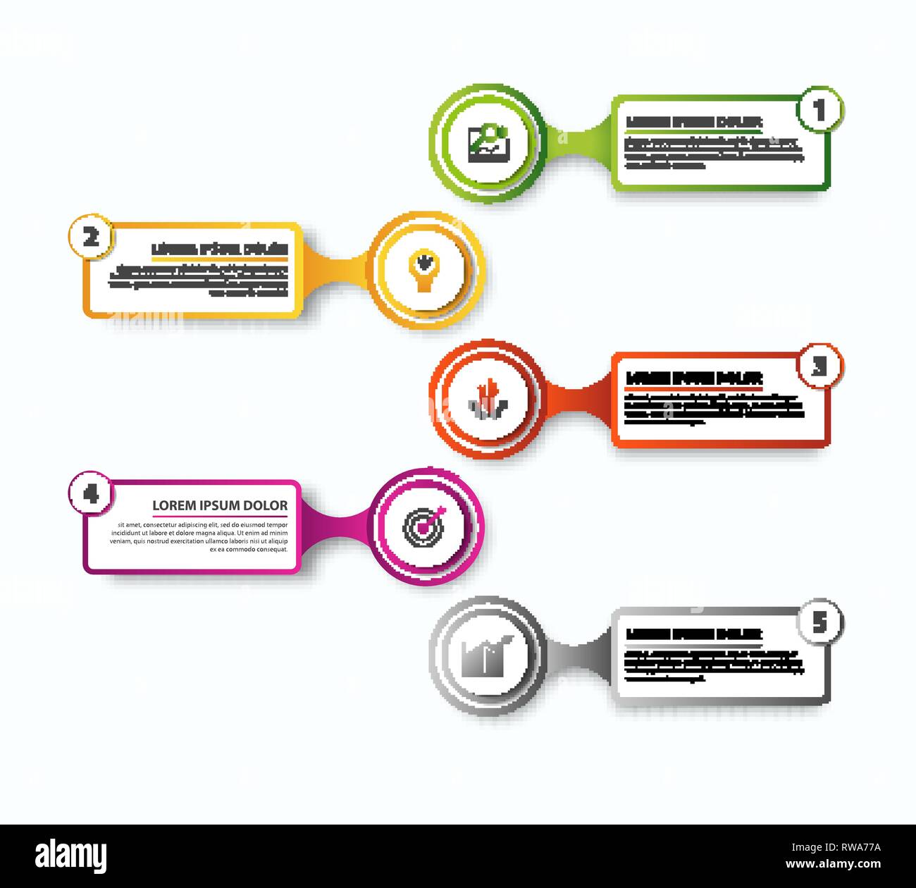 Modern vector illustration. Infographic template with five elements ...
