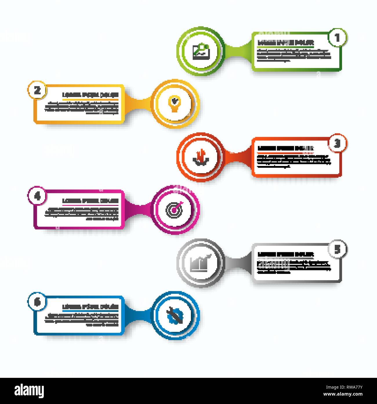 Modern vector illustration. Infographic template with six elements ...