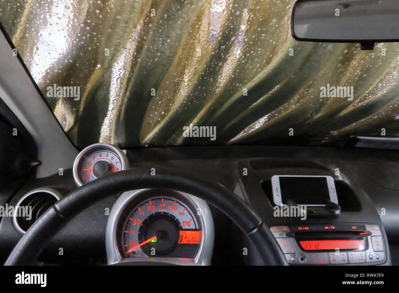 Car wash, car in the car wash, Germany Stock Photo Alamy