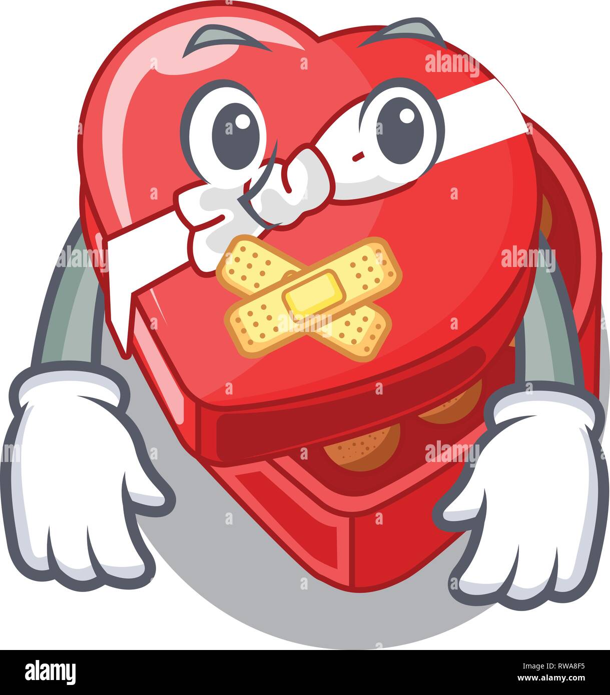 Silent Chocolate Heart Box Above Cartoon Fridge Stock Vector Art