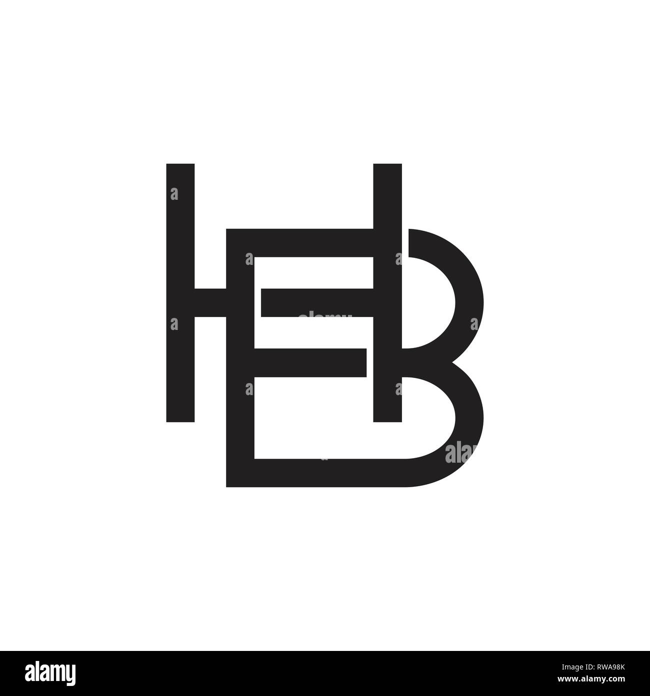 letters hb simple geometric logo vector Stock Vector Image & Art - Alamy