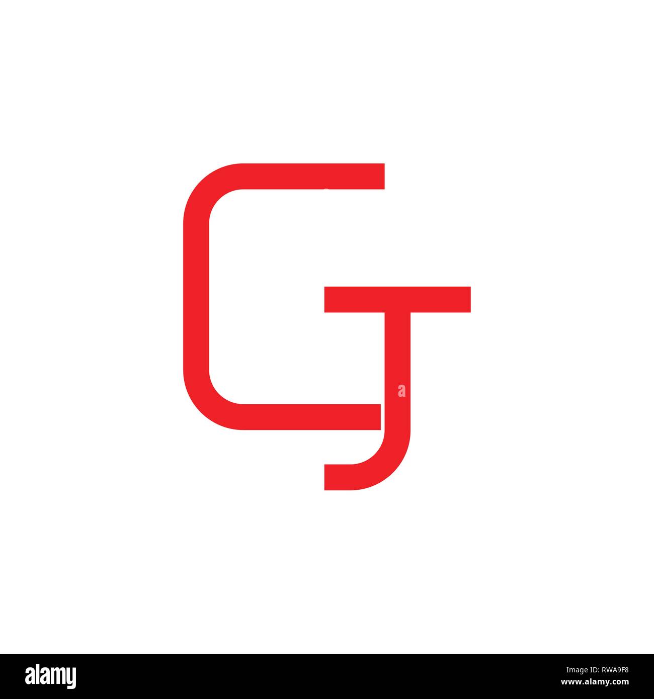 letters gj simple linked line logo vector Stock Vector