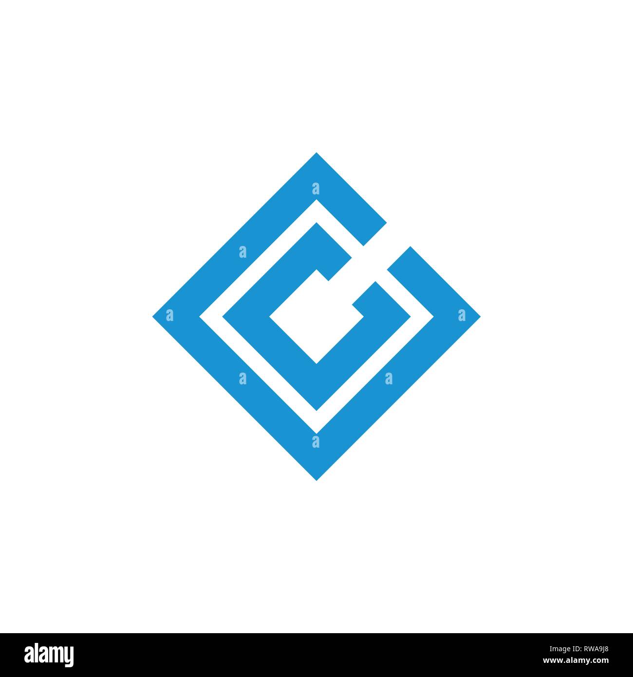 letters cc square geometric logo vector Stock Vector