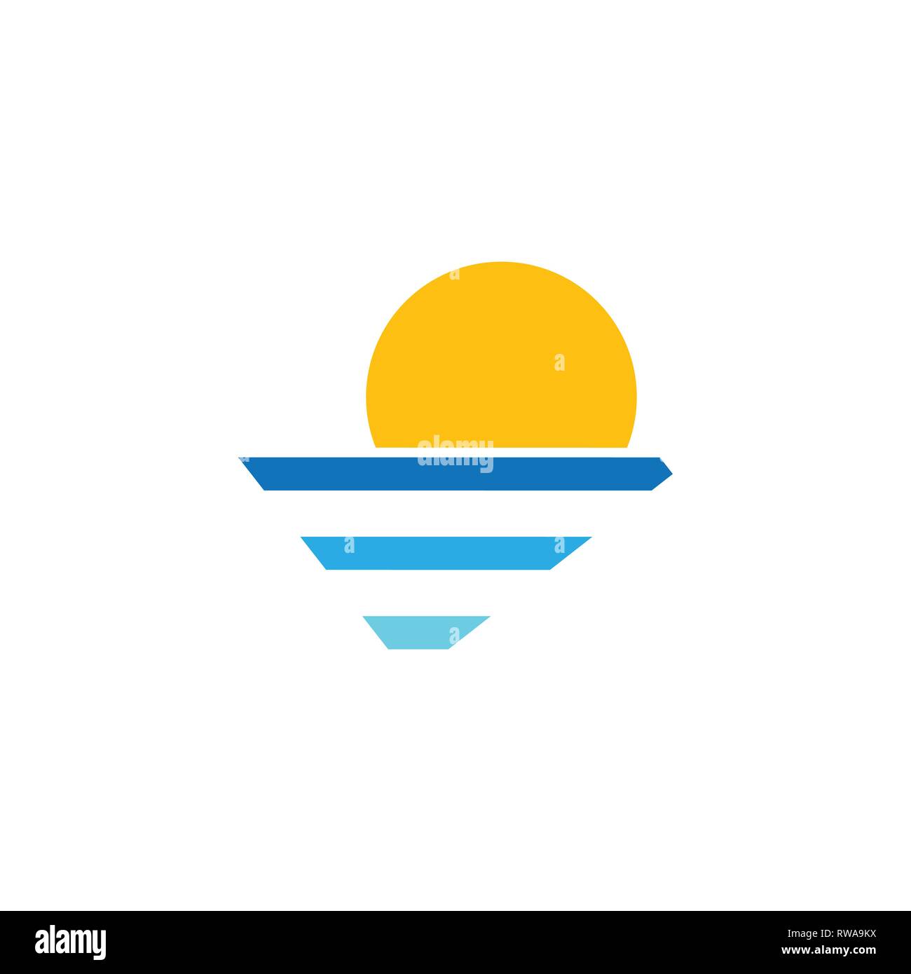abstract sun and ocean simple gradient logo Stock Vector
