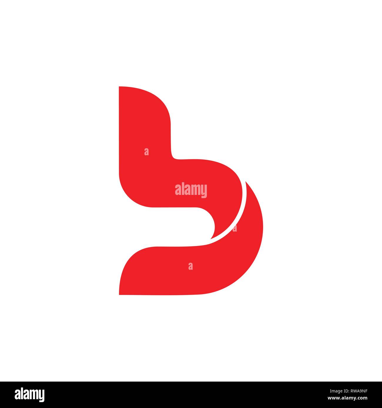 letter b curves 3d simple logo vector Stock Vector