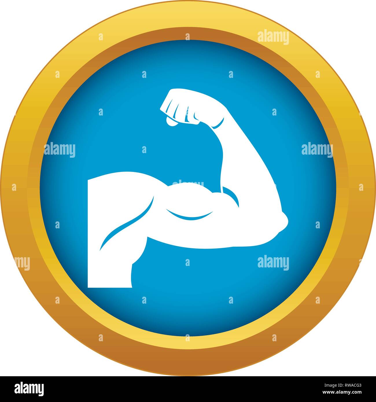 Biceps icon blue vector isolated Stock Vector