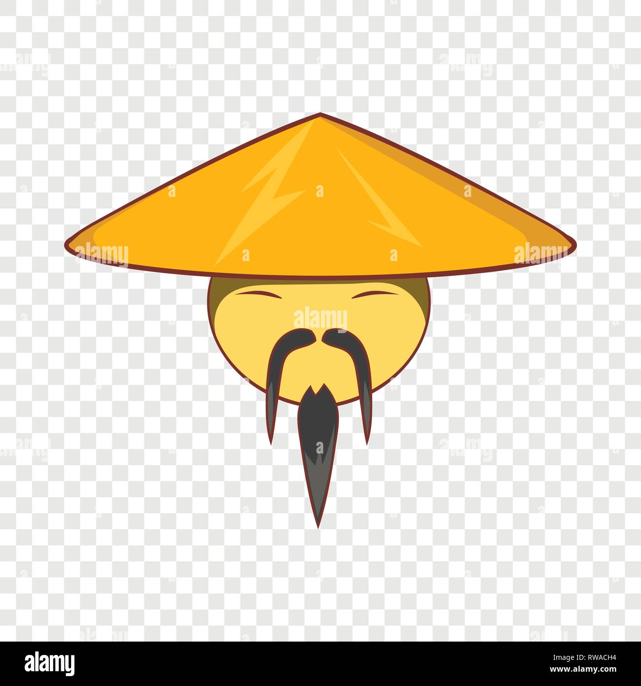 Man in chinese conical hat icon, cartoon style Stock Vector Image & Art -  Alamy