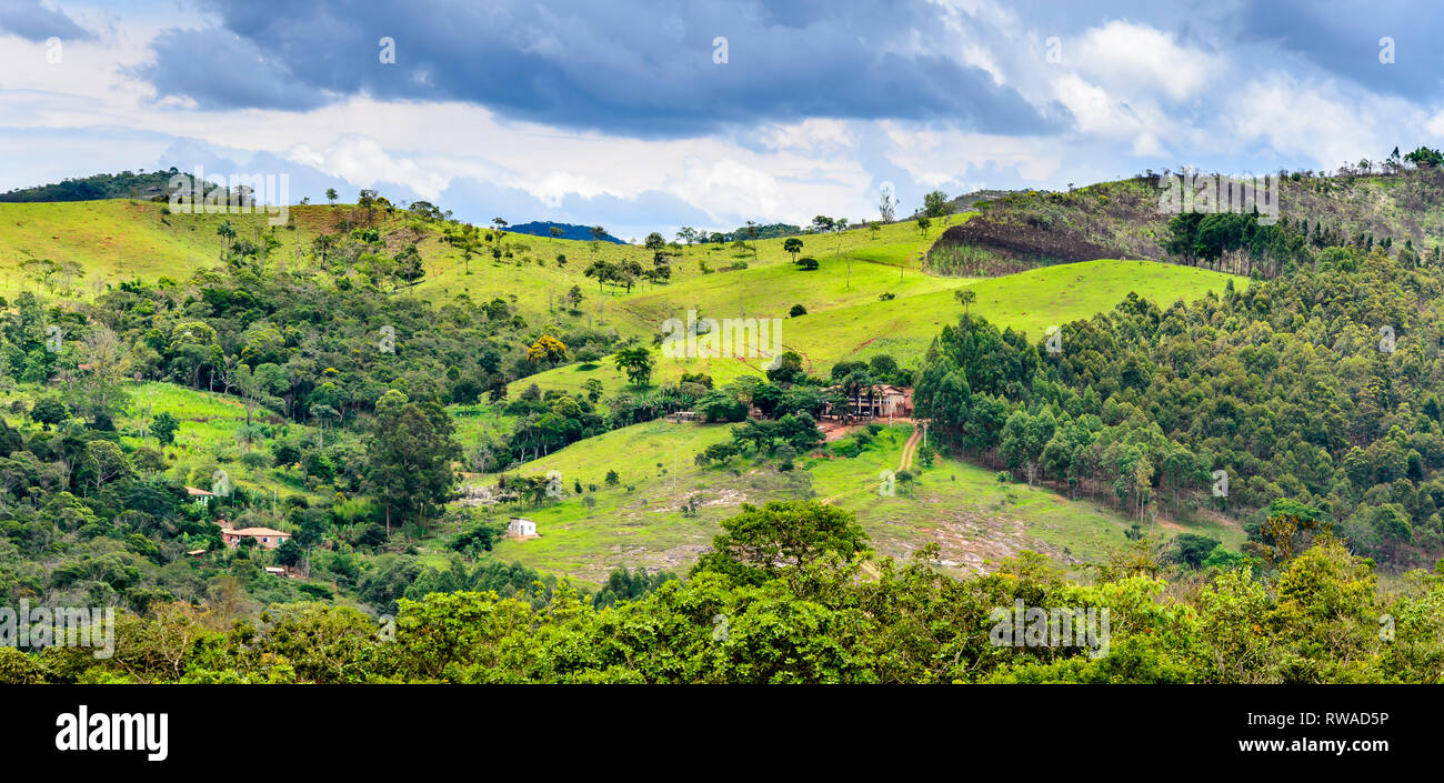 Panoramic view of country side the state of  Minas Gerais , Brazil. Stock Photo