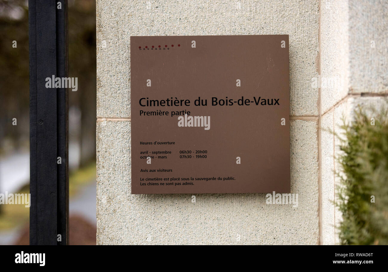 The Cimetière du BoisdeVaux cemetary in Lausanne, Vaud, Switzerland where Coco Chanel was laid