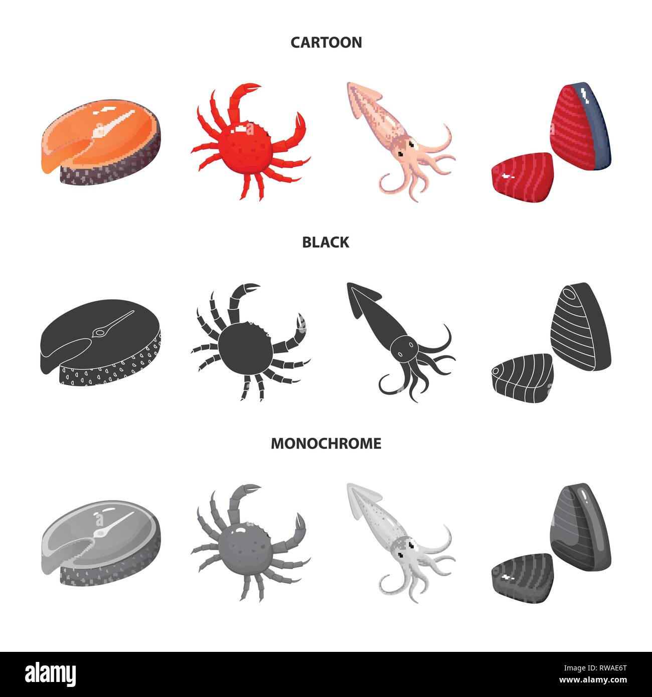 salmon,crab,octopus,fish,shell,squid,trout,red,tentacle,kitchen ...