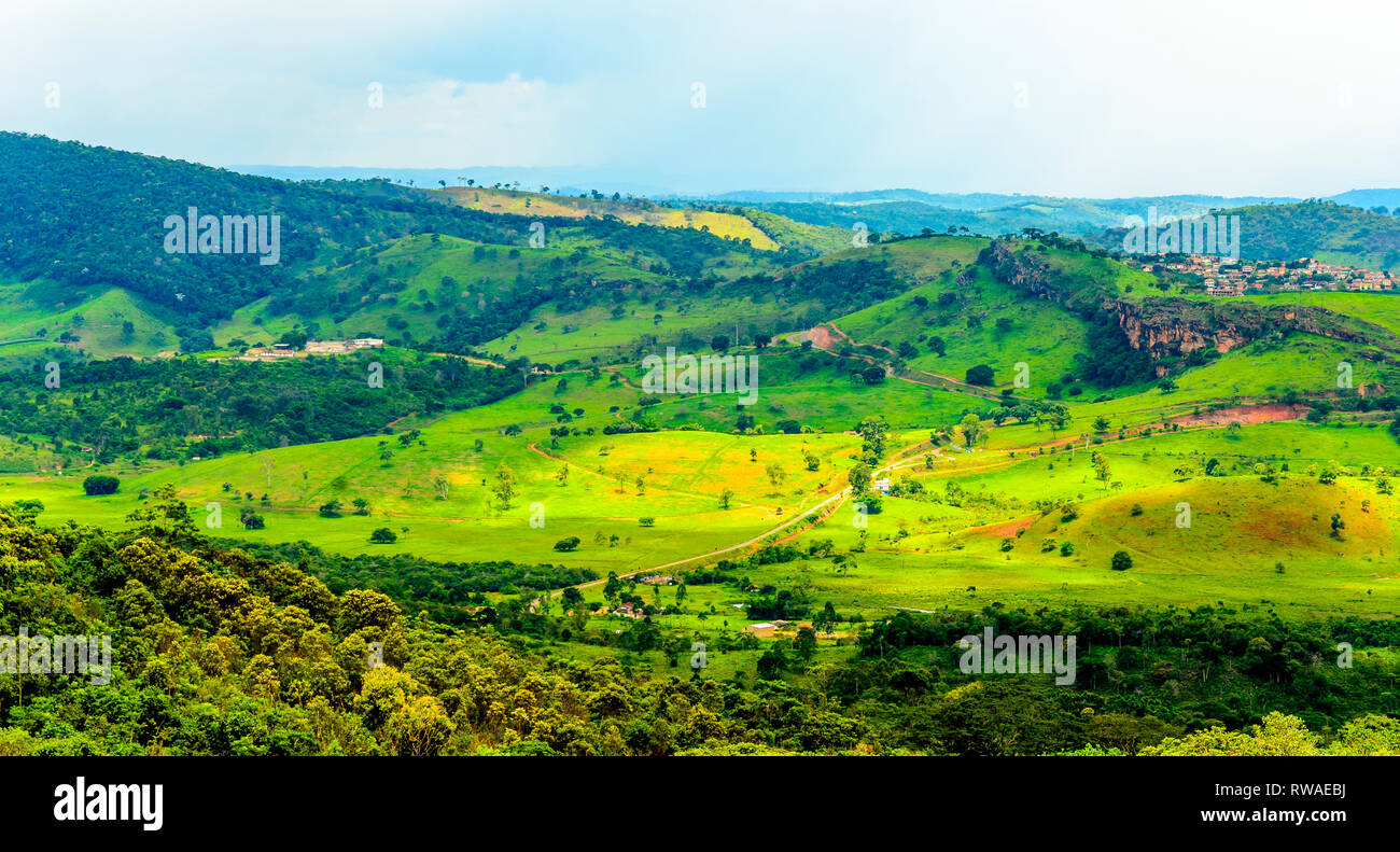Cauntry side of the state of Minas Gerais , Brazil . Region  in the area Diamantina and Sera . Stock Photo