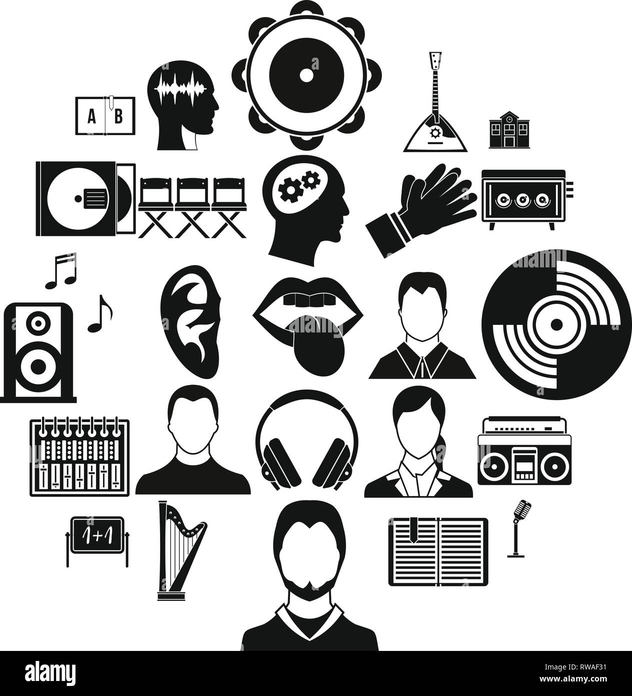 Action icons set, simple style Stock Vector Image & Art - Alamy