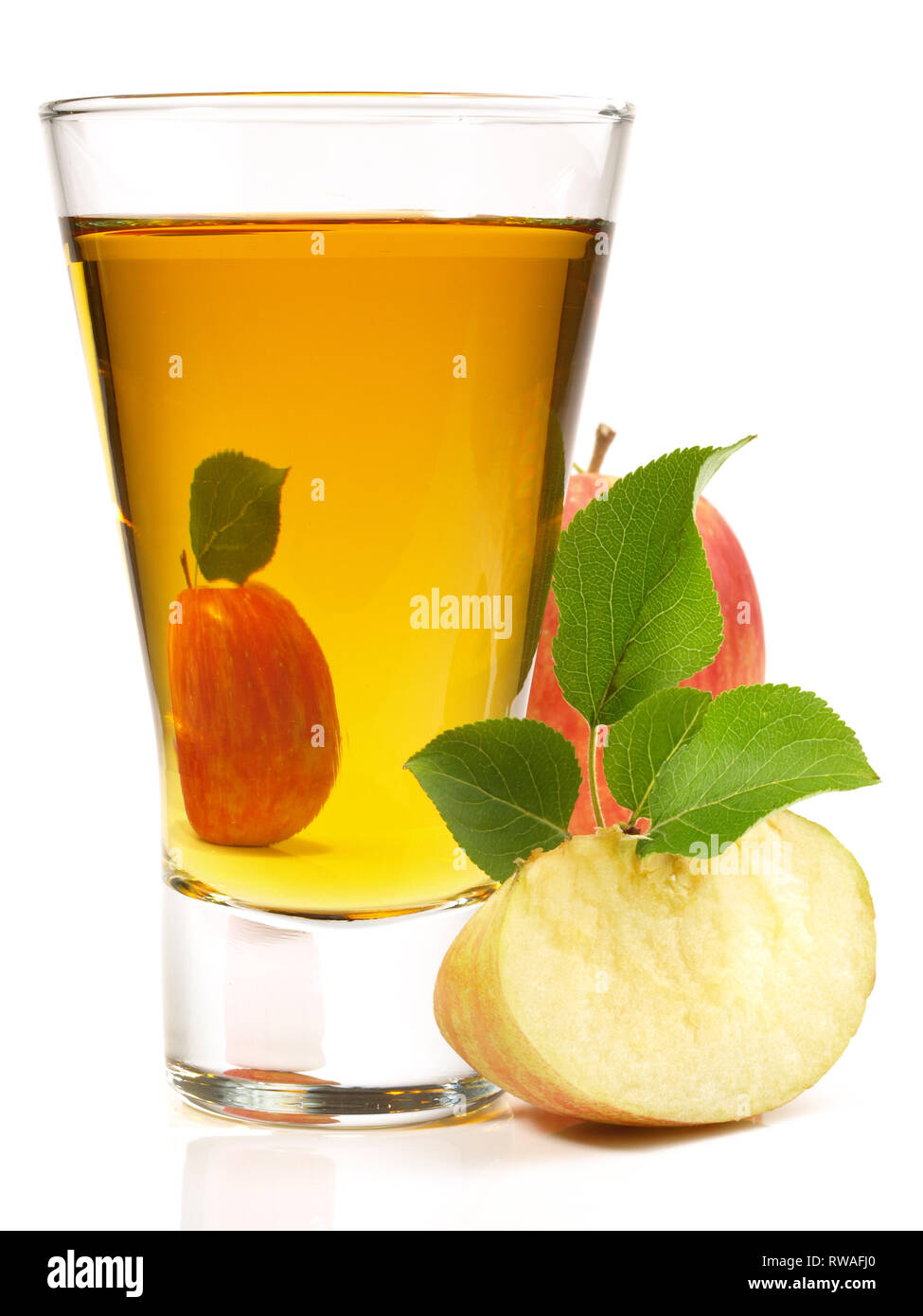 Apple Juice on white Background Stock Photo
