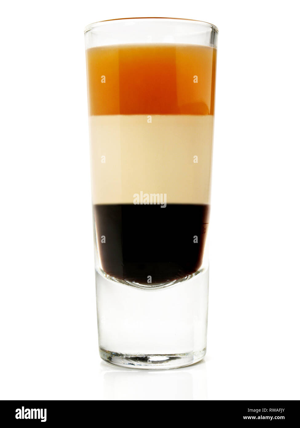 B52 Cocktail on white Background Stock Photo