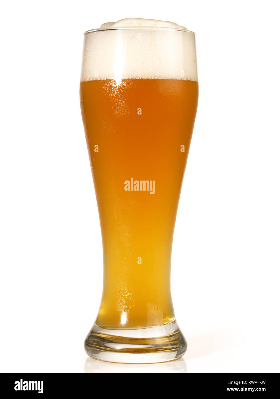 Weizen Beer on white Background Stock Photo
