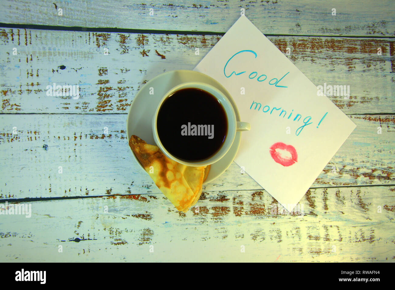 Lipstick trace good morning hi-res stock photography and images - Alamy