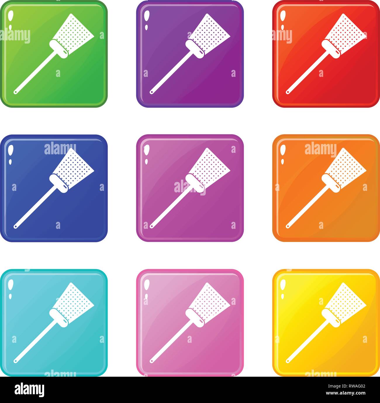 Swatter icons set 9 color collection Stock Vector Image & Art - Alamy
