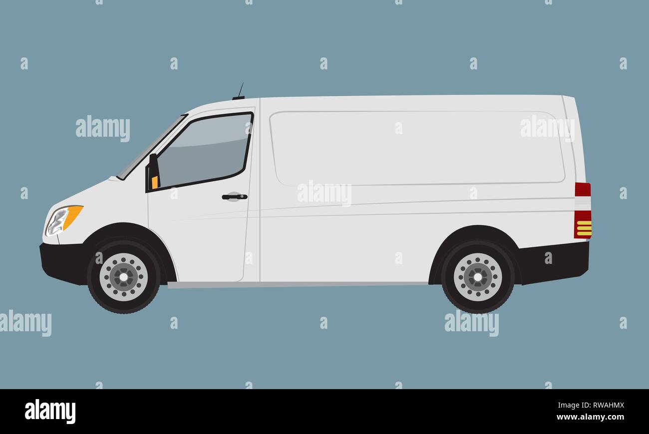 White Cargo Business Van Mock Up For Brand And Corporate Identity