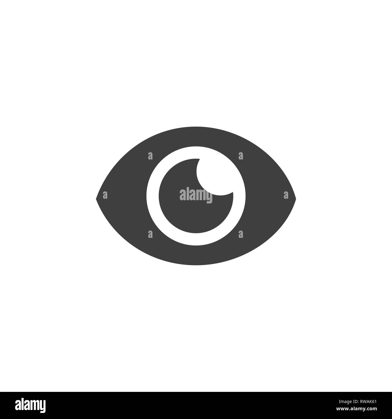Eye lens medical icon simple flat illustration. Stock Vector