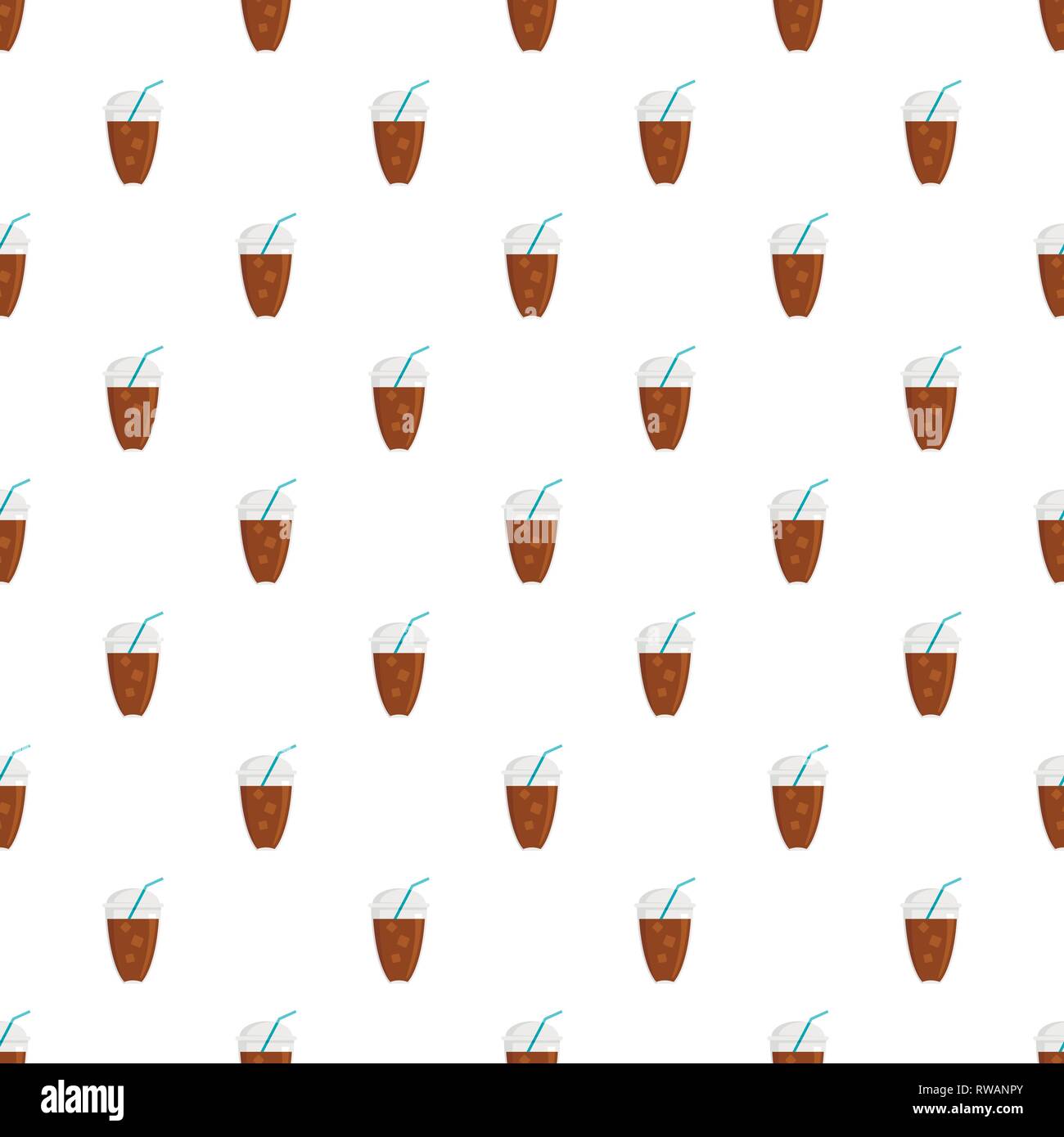 Ice coffee pattern seamless vector repeat for any web design Stock Vector