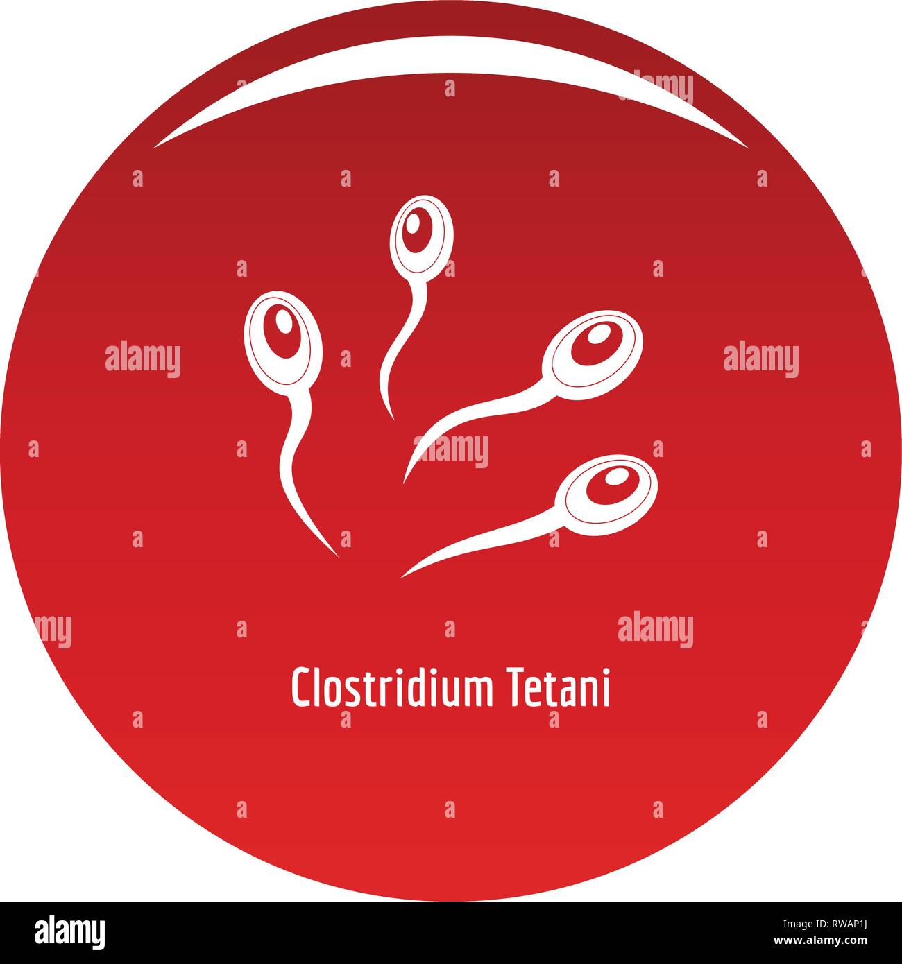 Clostridium tetani icon. Simple illustration of Clostridium tetani vector icon for any design red Stock Vector