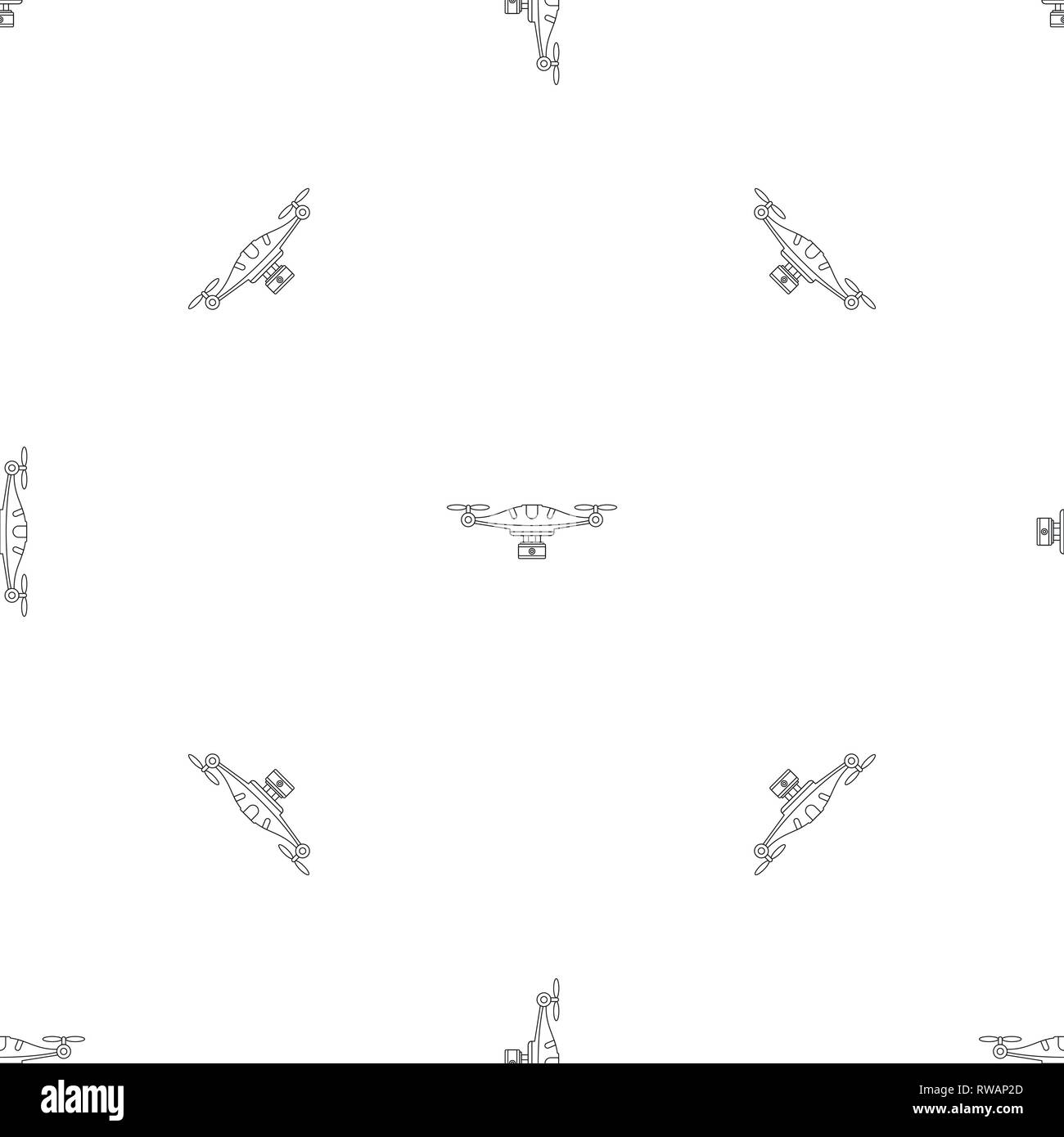 Camera drone pattern seamless vector repeat geometric for any web design Stock Vector