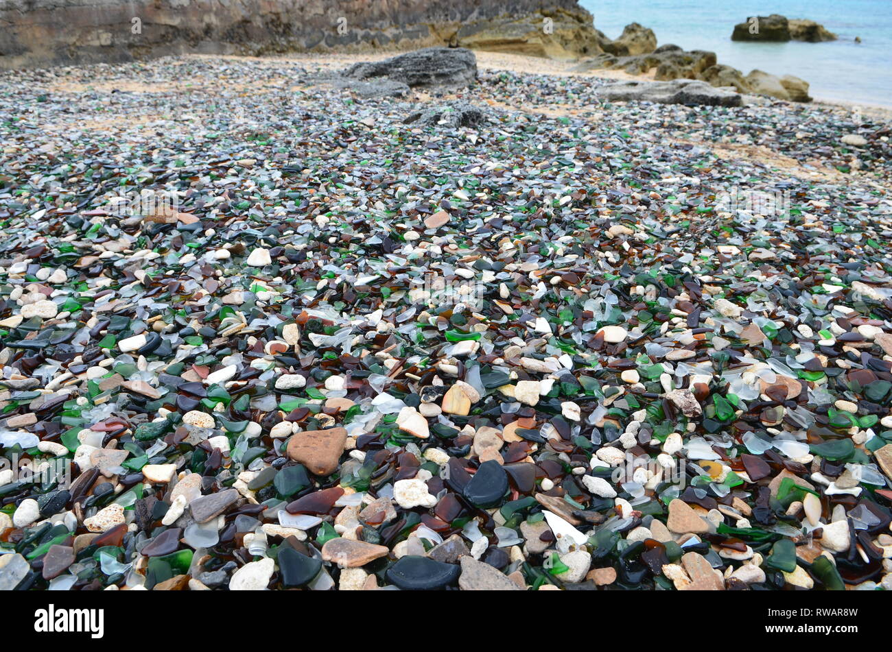 Bermuda's Sea Glass Beach Stock Photo Alamy