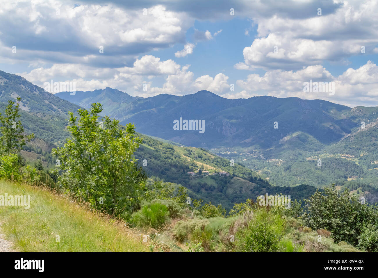 idyllic scenery at the Auvergne-Rhone-Alpes in southern France Stock Photo