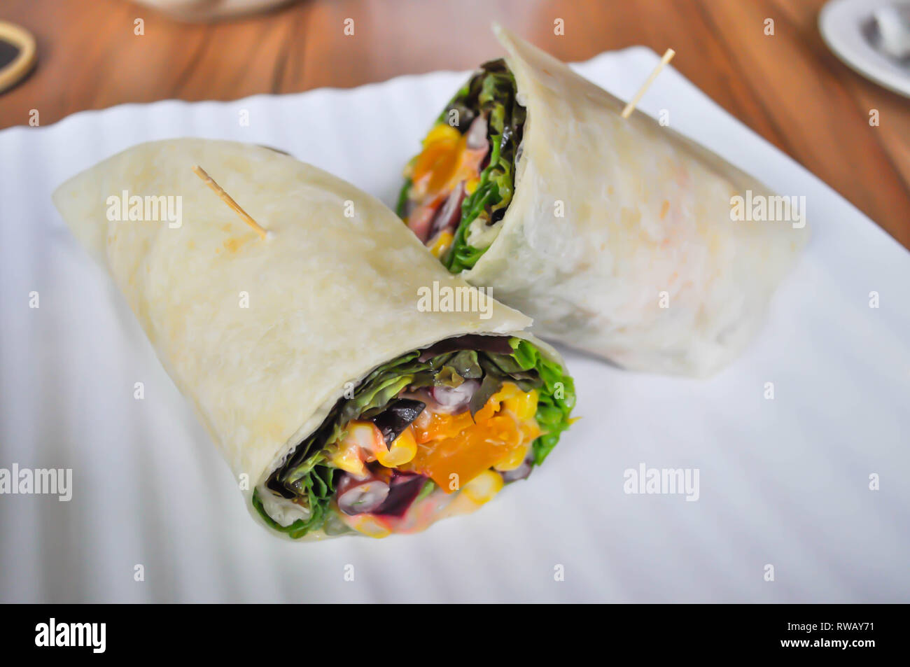 taco,roll ,vegetable roll or salad roll Stock Photo - Alamy