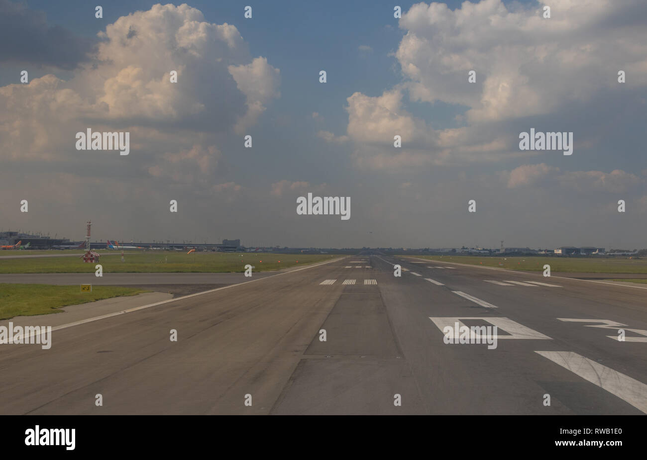 Johannesburg, South Africa - on the apron and runways of OR Tambo International Airport in the city image in landscape format Stock Photo