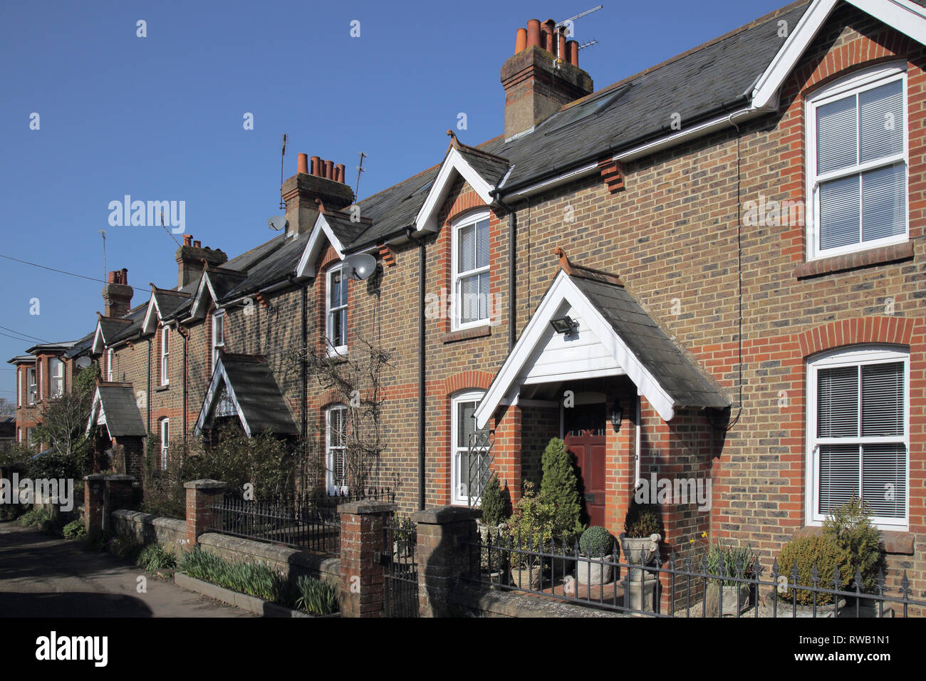 terraced houses in the large village of henfield in west sussex Stock Photo