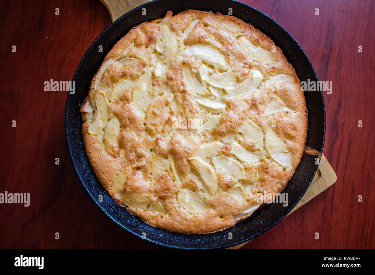 Charlotte pie pan. Apple pie. Homemade baking. Cook at home. Castiron