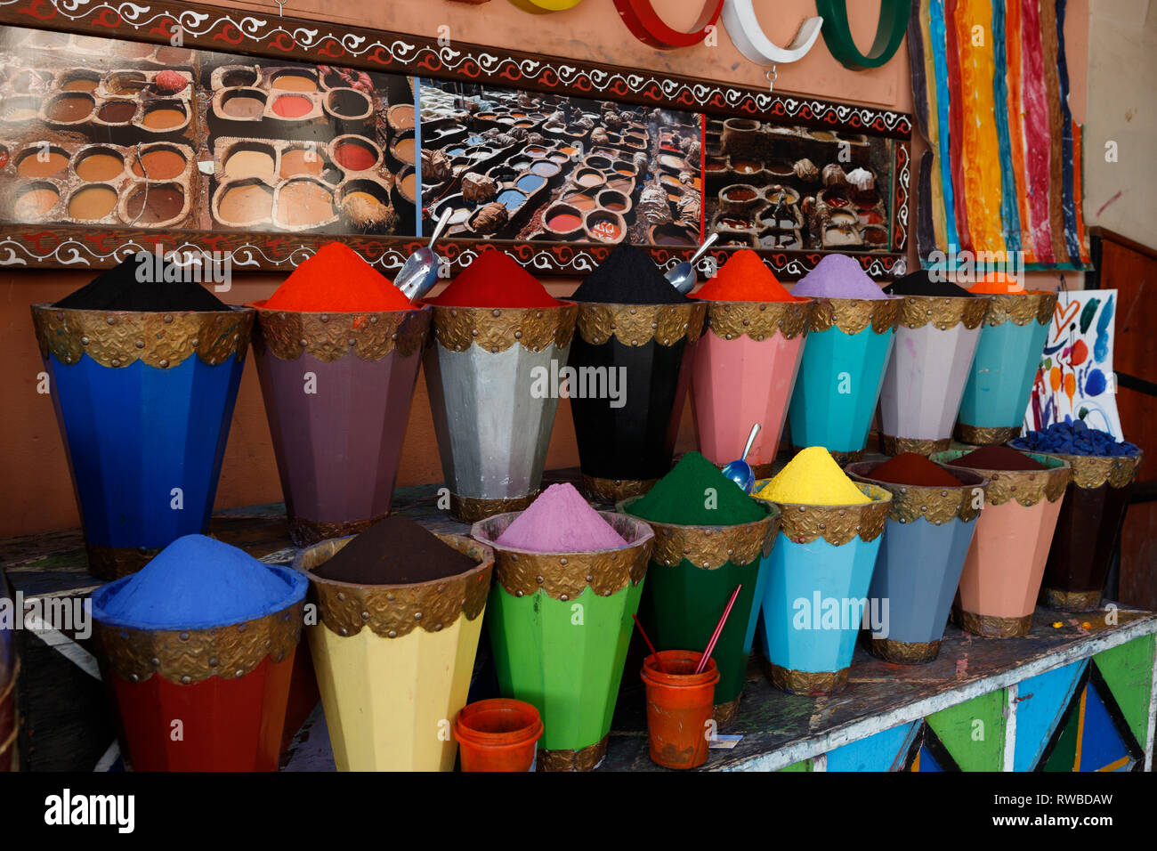 Typical Moroccan colourful spices and herbs as seen in the souks of the ...