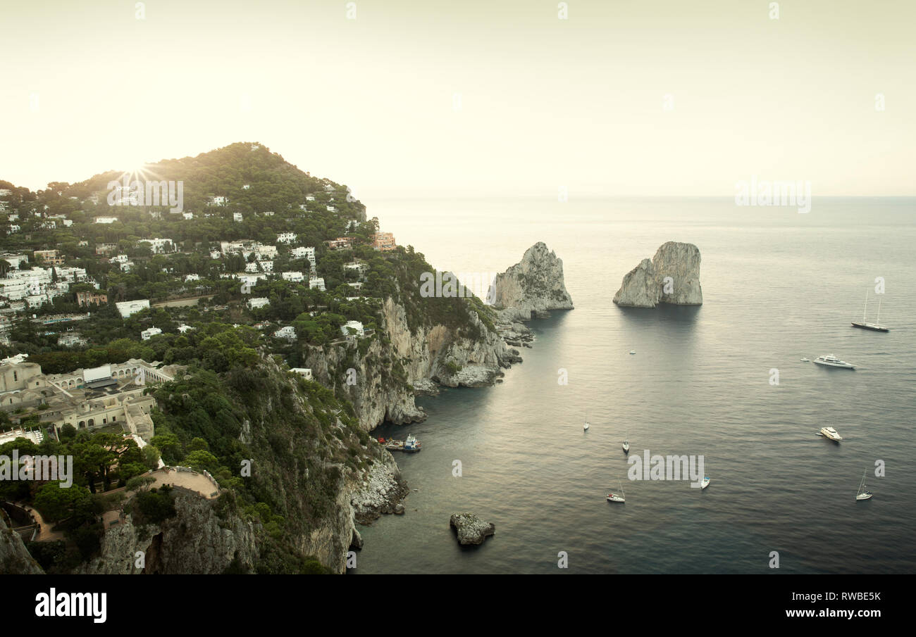Panorama of Capri island in Italy Stock Photo - Alamy